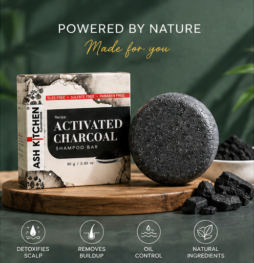 Ash Kitchen Activated Charcoal Shampoo Bar