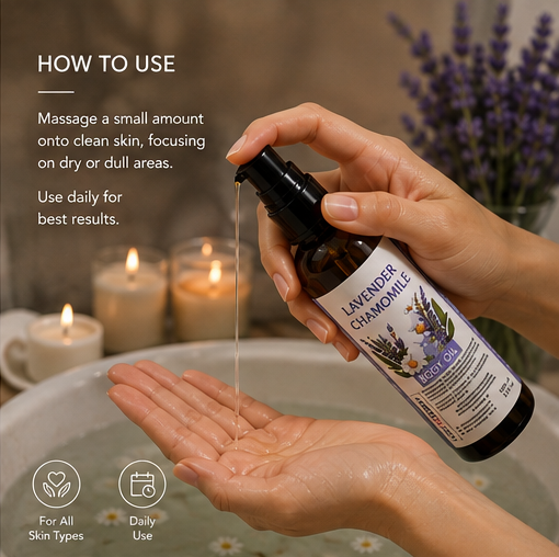 Ash Kitchen Handmade Lavender-Chamomile Body Oil (Sunflower Oil + VCO) CALM+SLEEP