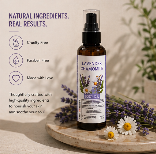 Ash Kitchen Handmade Lavender-Chamomile Body Oil (Sunflower Oil + VCO) CALM+SLEEP