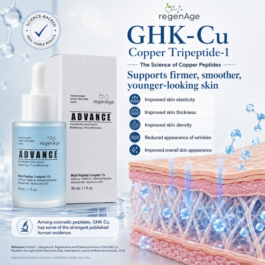 regenAge ADVANCE | Anti-wrinkle Facial Serum | Brightening and Pore Minimizing