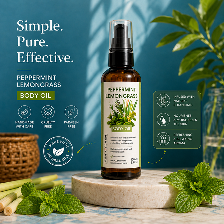 Ash Kitchen Handmade Peppermint Lemongrass Body Oil