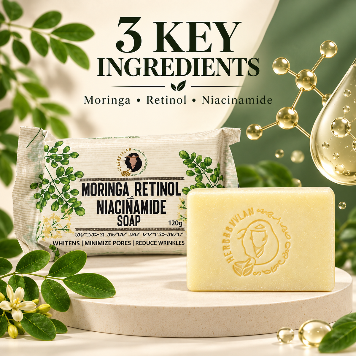 Moringa Retinol with Niacinamide Soap